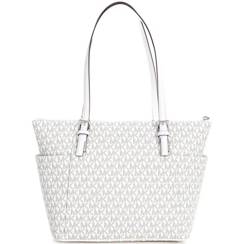 Michael Kors Jet Set East West Top Zip Signature Logo Tote Bag - Picture 2 of 11